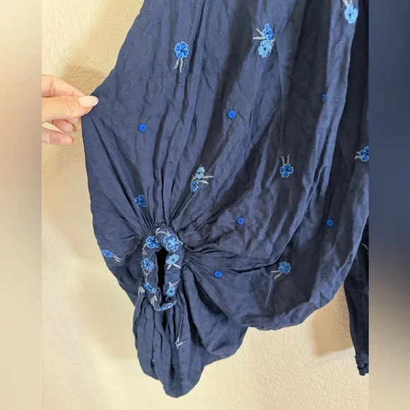 Free People Kiss From A Rose Long Sleeve Floral Embroidered Boho Blouse Small - Picture 10 of 12